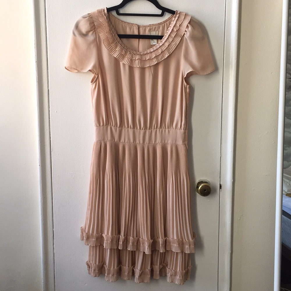 Silky Pleated Tea Dress